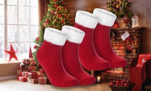 Weihnachtssocken Unisex Paar - Rutschfeste Kuschelsocken Mit Weihnachtsmotiv