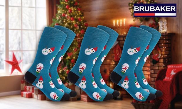 BRUBAKER Weihnachtssocken Coole Schneemänner