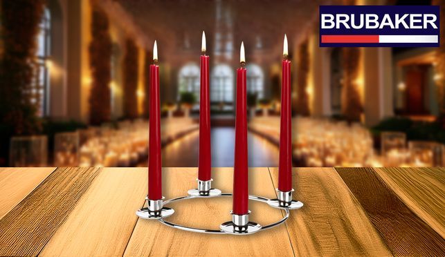 Funmo Kerzenhalter Für Adventskranz – 4 Stück, Aus Metall, Gold, Für Kerzen Ø 2,3 Cm, Höhe 11 Cm