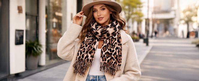 BRUBAKER Cashmirillo Damen Schal mit Leoparden Muster – XXL weich & warm