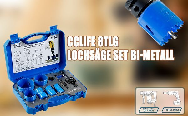 CCLIFE 8tlg Lochsäge Set Bi-Metall