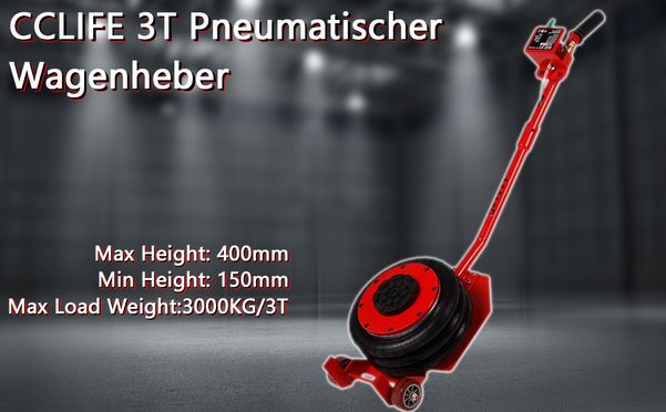 CCLIFE 3T Pneumatischer Wagenheber Hubhöhe 15cm-40cm | 6600LBS Kapazität | 8-12bar