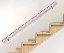 Edelstahl Rundhandlauf 160 Cm – Mit Wandhalterung & Endkappen Für Treppe, Garten & Fassade