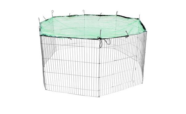 Freigehege aus 8 Gittern mit Netz und Tür Tiergehege Ø 204 cm Freigehege