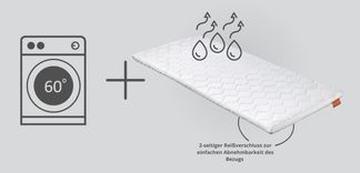 Produktbild von Sleepling 196378 Duo Topper Visco & Kaltschaum | Memory Foam | Orthopädische Matratzenauflage | Für Alle Matratzen Und Betten | Made In EU | Ökotex | Waschbar 60 Grad | 120 X 200 X 6 Cm, Weiß