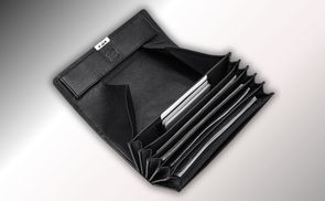 Großzügige Fächeraufteilung + RFID Schutz