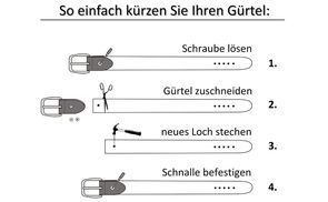 Gürtel einfach kürzen können: 