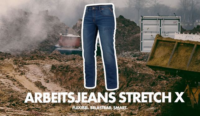 Flexibel arbeiten mit der Stretch X Arbeitsjeans von Würth MODYF