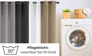 Blickdichte Vorhänge von wometo waschen
