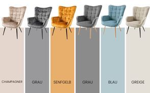 Riess Ambiente Design Sessel Scandinavia - Chenille Lesesessel Mit Metallbeinen Rostbraun