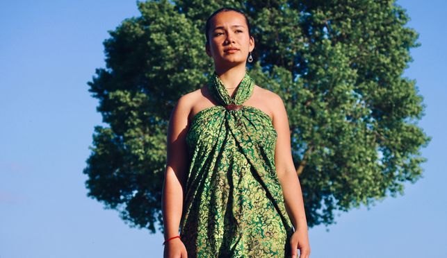 PANASIAM SARONG WACHSBATIK GRÜNTÖNE