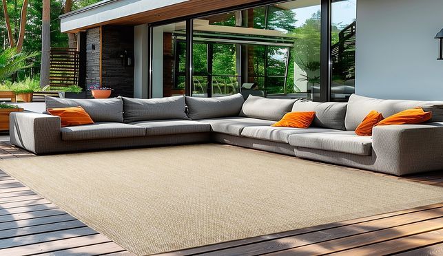 Outdoorteppich Unicolor Einfarbig Rechteckig, Höhe: 5 mm, Teppich Wetterfest Balkonteppich
