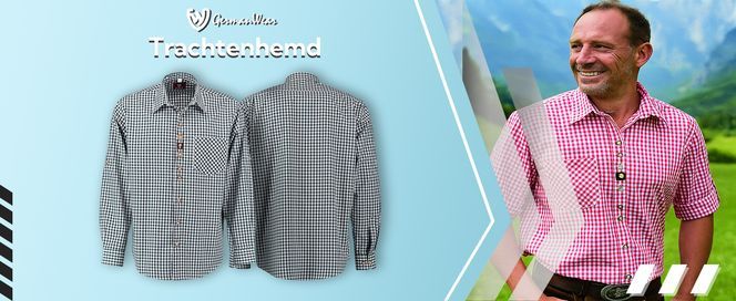 Klassisches Herren Trachtenhemd mit elegantem Karo & Brusttasche