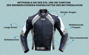 Funktion der Motorradjacke beeindruckende Eigenschaften