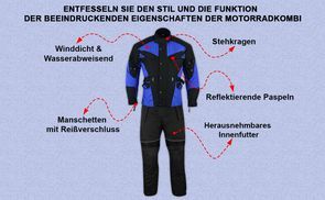Funktion der Motorradkombi beeindruckende Eigenschaften