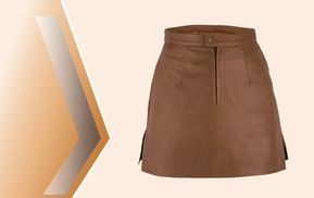 Das Trendiger Mini Lederrock für Damen mit in Karamel
