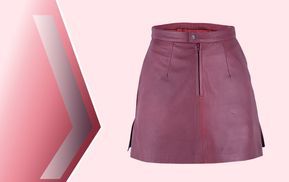 Das Trendiger Mini Lederrock für Damen mit in Weinrot