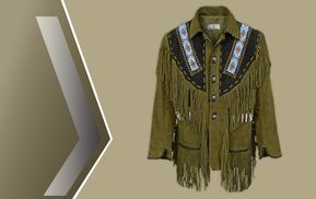 Western Lederjacke mit Polyester Innenfutter