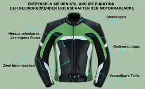 Funktion der Motorradjacke beeindruckende Eigenschaften