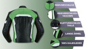 Motorrad Lederjacke mit vielen Funktionen