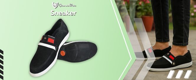 Rot Schwarzer Sneaker mit gepolsterter Ferse & flexibler Sohle