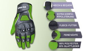Viele Eigenschaften von Motorrad Lederhandschuhe