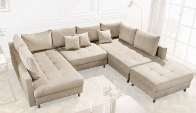 Dein neues, modernes Sofa - inkl. Kissen & Hocker!