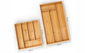 Blumtal Besteckkasten Einlagen, aus Bambus (mit 4 oder 5 Fchern als  Organizer fr Besteck und Haushaltsartikel), leicht abwischbar, passend fr  IKEA Maximera, Besteckeinsatz