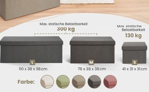Verschiedene Größen und Belastbarkeiten