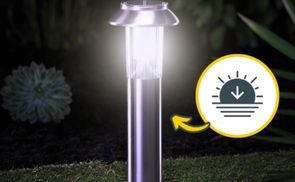 MeLiTec Solar Gartenleuchten 3er Set – Edelstahl, Automatische Beleuchtung, Für Garten, Terrasse & Balkon