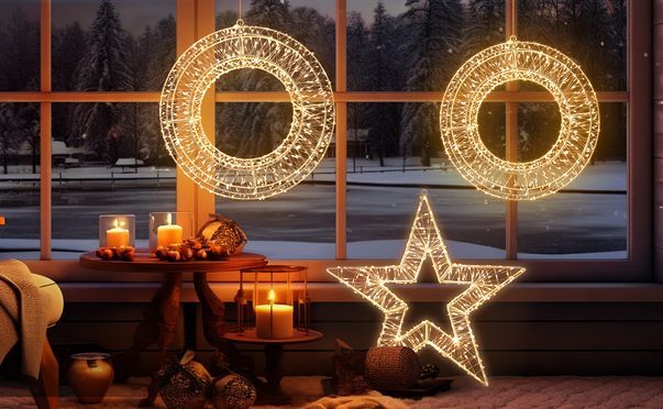 SALCAR LED Lichterkette 8m 50 LED - Weihnachtsbeleuchtung Warmweiß