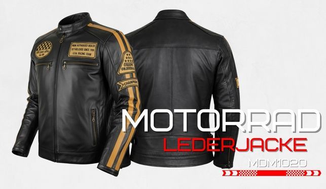 Motorrad Lederjacke aus echtem Rindsleder