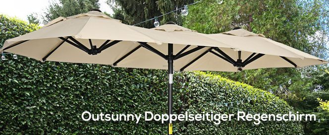 Outsunny Gartenschirm Mit Kurbel & Neigbarem Dach – 3 M Durchmesser, Grau