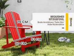 Outsunny Gartenstuhl Adirondackstuhl mit Becherhalter Gartenliege