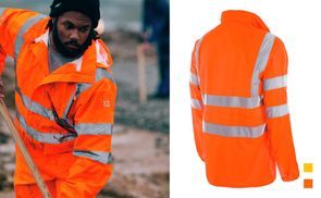HiVis Jacke Für Handwerker, die auch im Regen alles geben