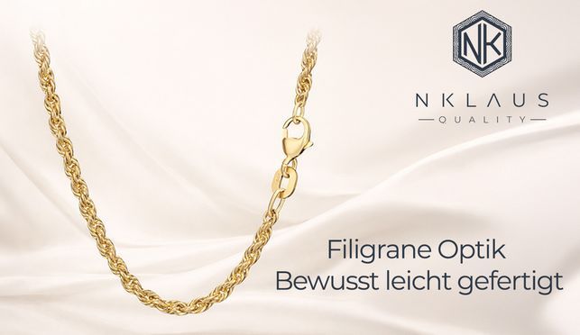Filigrane Zopfkette aus 585er Gelbgold