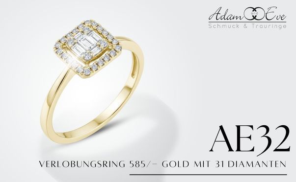 Verlobungsring AE32 585/ Gold mit 31 Diamanten