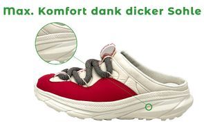 Maximaler Komfort dank dicker Sohle
