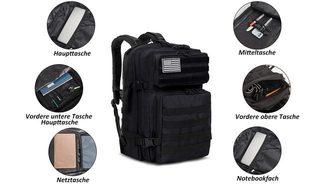 TAN.TOMI Taktischer Militärrucksack mit großer Kapazität