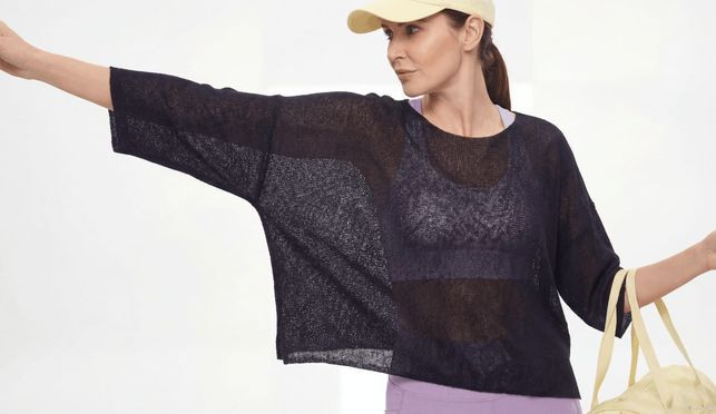 Luftiges Damen Kurzarm Strick Shirt