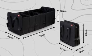 achilles Klappbox Robuste Kofferraumtasche mit Klettbefestigung, 71 l,  Faltbarer Auto-Organizer mit Henkel, 74x33x29 cm