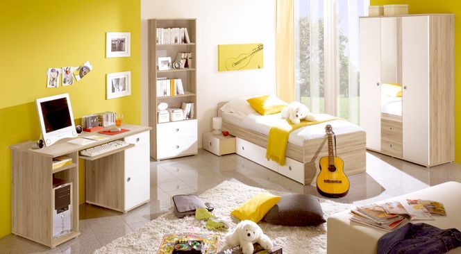 Jugendzimmer Wiki – Moderne Einrichtung für Kinder und Jugendliche in Eiche Sonoma Weiß