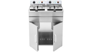 Elektro-Doppel-Fritteuse - 2 x 16 L - 12 000 W - 400 V - Ablasshahn
