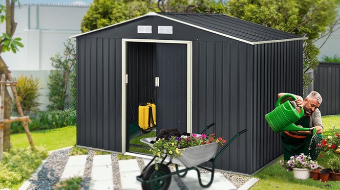 Metal garden sheds in 3 sizes for optimal storage space in the garden