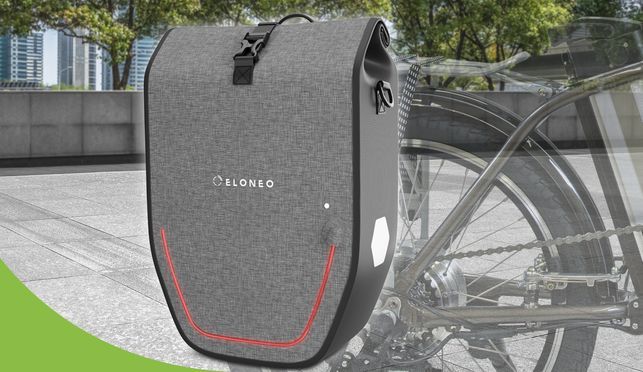 eloneo Fahrradtasche, wasserdicht mit LED, 20L