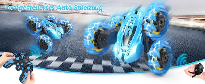 RC car for kids with 360° rotation and flip stunt