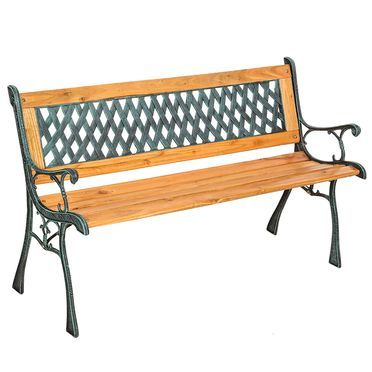 Gartenbank Tamara 2-Sitzer aus Holz und Gusseisen 128x51x73cm