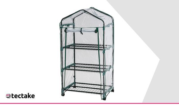 Mobiles Foliengewächshaus mit 3 Ablagen 69x49x133cm