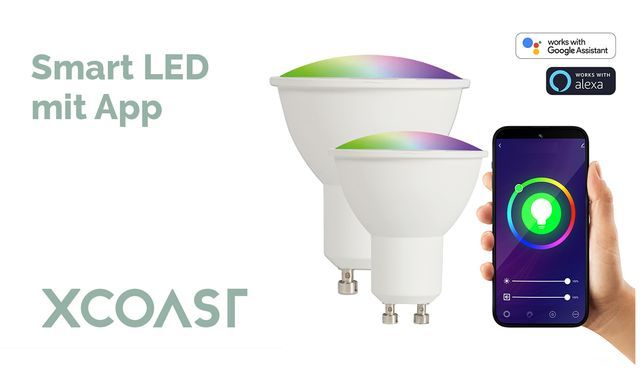 XCOAST 2er Pack smarte GU10 LED-Leuchtmittel
