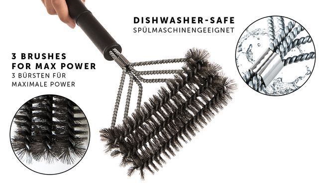 Homiflex Grillbürste Edelstahl - 2-in-1 Reinigung Mit Schaber Und Extra Langem Griff